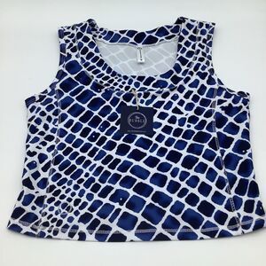 The Bubble Womens Lexi Crop Tank Top Blue Size‎ Medium NWT